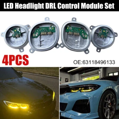 Yellow DRL Daytime Running Light LED Module Kit For BMW 3 Series G20 G21 2019-22 - Image 1 of 4