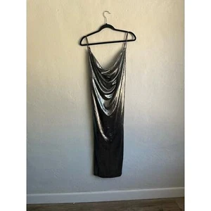 Anthropologie Endless Rose Woman Silver WaistWith Slip Midi Dress, Size Medium - Picture 1 of 8