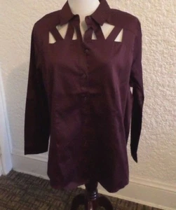 CAMISA CHICO'S CUTWORK MANGA LARGA ABOTONADA NUEVA CON ETIQUETAS CHICOS 2 M/L - Imagen 1 de 4