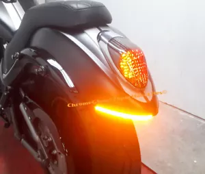 Kawasaki Vulcan 900 Custom LED Fender Turn Signal Light Bar Kit - Clear VN900C - Picture 1 of 5