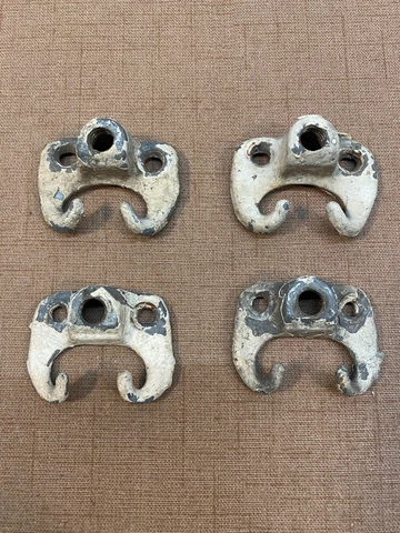 Lot of 4 Vintage Reclaimed Outside Window Awning Hardware Anchor Ties 2" x 1" Cover