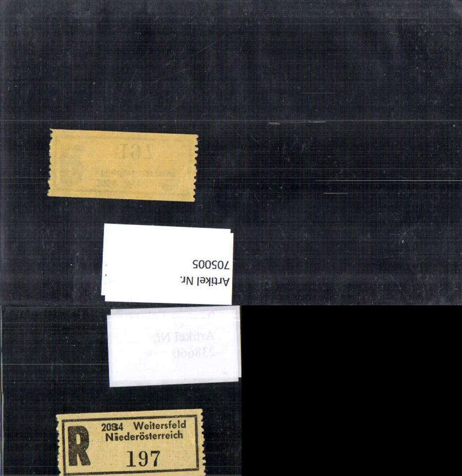 705005 Einschreibezettel Rekozettel R-Zettel Weitersfeld Niederösterreich - Bild 1 von 1