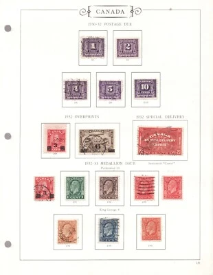 1930 - 1932 / Medallion / Postage Due / Misc. / KGV / USED F to VF - est$87 - Image 1 of 4