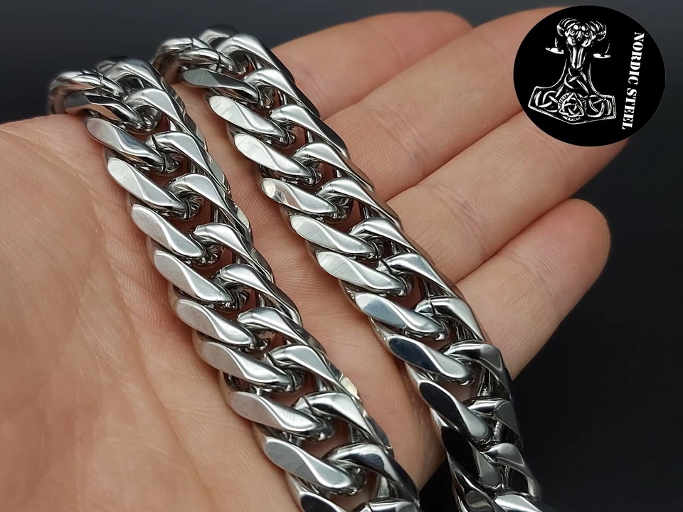 XXL Panzerkette Edelstahl 19 mm Stainless Steel Hochwertig Halskette Massiv NEU - Bild 1 von 4