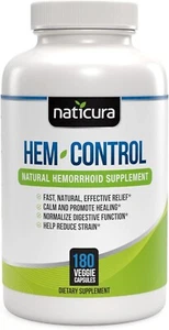 Hem-Control Natural Hemorrhoid Supplement - Vegan Herbal Supplement with Psy... - Picture 1 of 7