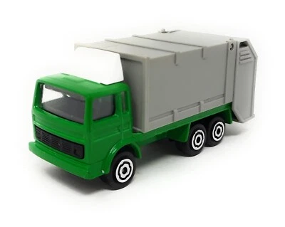 Majorette Refuse Garbage Truck green-gray. Vintage. Made in France. metal 1/100 - Image 1 of 2