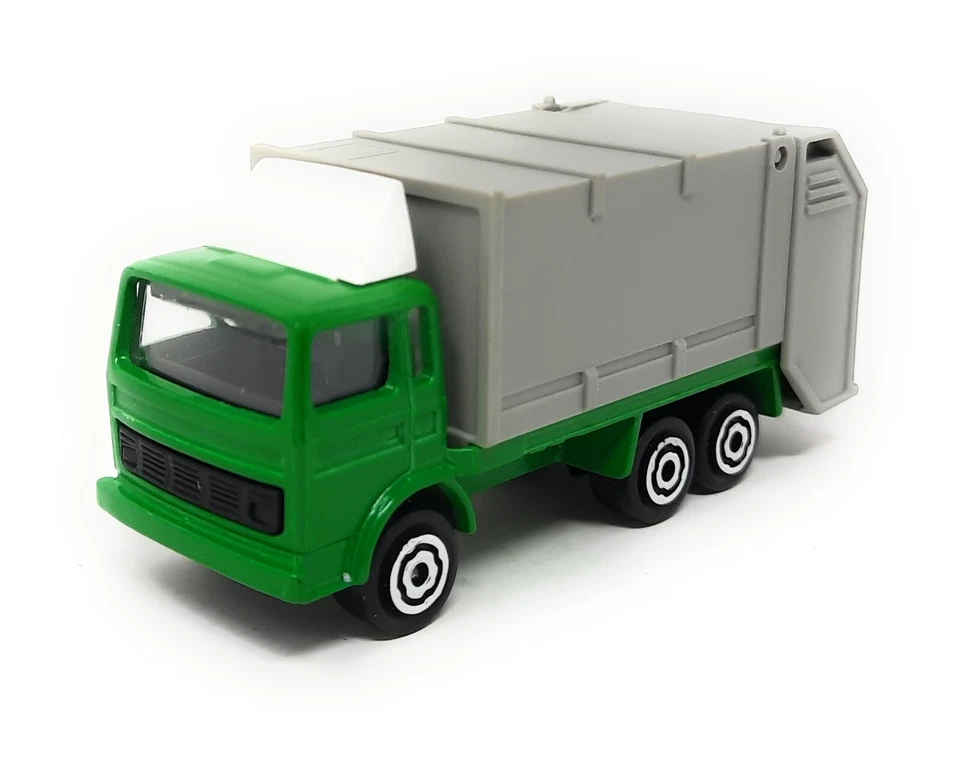 Majorette Refuse Garbage Truck green-gray. Vintage. Made in France. metal 1/100 - Image 1 of 2