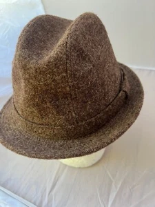 Vintage Harris Tweed Fedora Hat Size Medium (7 - 7 1/8)  100% Scottish Wool - Picture 1 of 16