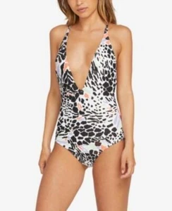 MSRP $84 Volcom Juniors' Are Zoo Ready One-Piece Swimsuit Size Large - Picture 1 of 2