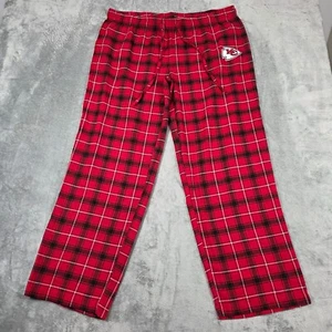 Kansas City Chiefs Pajama Lounge Pants Womens XL Black Plaid NFL Apparel - Picture 1 of 9