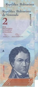 Venezuela 2 Bolivares 2012 UNC, P-88e, consecutive pair - Picture 1 of 2