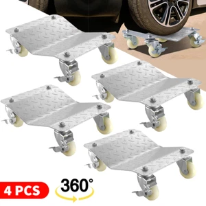 4X Car Tyre Skate Wheel Dolly 4pcs 1500LB Heavy Duty Vehicle Positioning Trolley - Picture 1 of 13