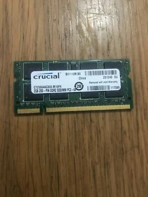 Genuine Crucial  CT25664AC667.M16FH 2GB Laptop RAM - Image 1 of 2