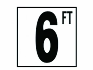 SMOOTH 6 FT DEPTH MARKER TILE - 5" (NPT - DM51-2060) - Picture 1 of 1