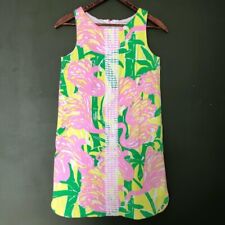 Lilly Pulitzer For Target Flamingo Shift Dress Embroidered Sz Large 10-12