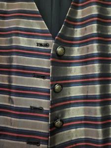 Liz Claiborne gold rot schwarz Weste glänzend formell oder lässig Gr. 8 neu ohne Etikett - Bild 1 von 11