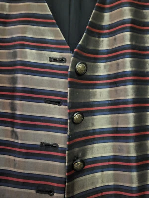 Chaleco Liz Claiborne Dorado Rojo Negro Brillante Formal o Informal Talla 8 Nuevo sin Etiquetas Foto 1 de 4