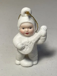 Vintage Christmas Snow Baby Figurine Ornament Playing Ukulele 3.5” Tall - Picture 1 of 5
