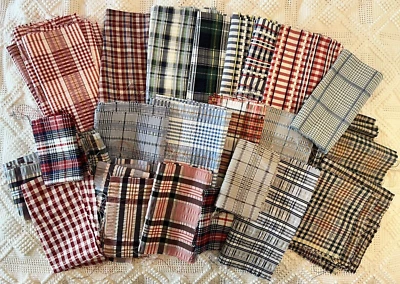 Лот винтажной ткани для квилтинга рукоделия Seersucker смеси пледы 2 фунта - Изображение 1 из 4