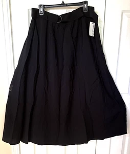 Women New Nine West Black Maxi Circle Skirt with Belted size XL - Picture 1 of 3