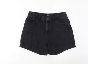 VERO MODA Womens Black Cotton Blend Boyfriend Shorts Size L L4 in Pocket - Picture 1 of 10