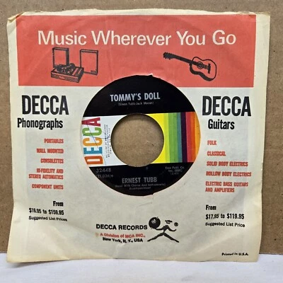 1969 Ernest Tubb "Tommy's Doll/Saturdays Satan, Sunday Saint" 45 RPM (32448) EX+ - Image 1 of 4