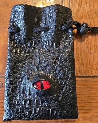 CZYY Drawstring Bag PU Leather Dice Pouch Perfect for RPG, D&D, Game Red EYE - Image 1 of 4