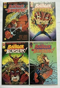 Badger Goes Berserk #1 2 3 4 Sehr guter Erhaltungszustand + Durchschnittliches 4er-Set 1989 erste Comics - Bild 1 von 5