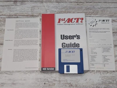 1st Act Contact Management Software Dos Version 1991  3.5 Floppy  - Image 1 of 4