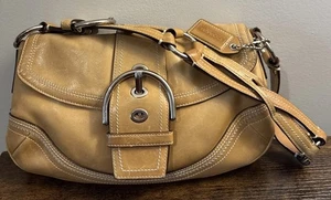 VTG Coach Y2K 10578 British Tan Soho Leather Shoulder Bag Handbag Purse - Picture 1 of 24