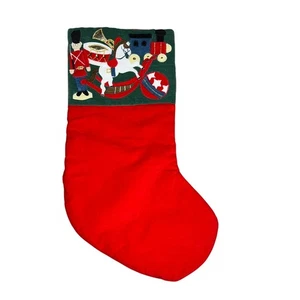 Soldatino giocattolo cavallo a dondolo giocattolo natalizio a tema rosso e verde calza  - Foto 1 di 7