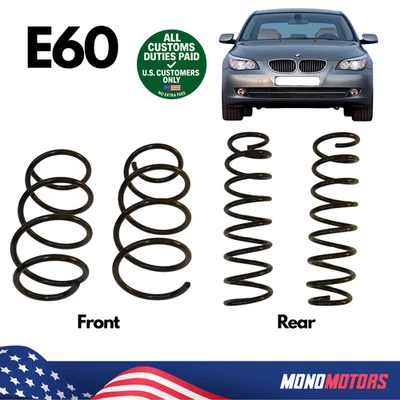 COIL SPRING 4x SET FRONT REAR FOR BMW E60 2003-2010 OEM 33536761218 31336761211 - Image 1 of 4