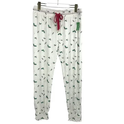 Calça Honeydew Intimates Winter Breaker PJ M elástica cordão cintura marfim - Imagem 1 de 4