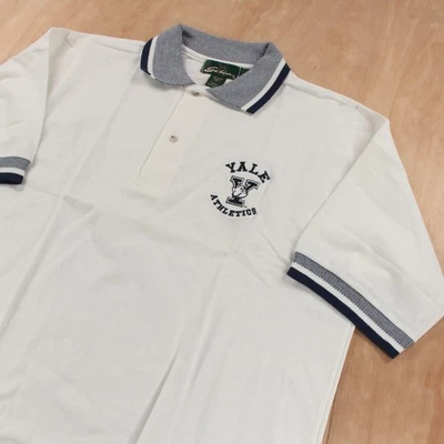 SAHARA Universidad de Yale Atletismo Polo GRANDE Etiqueta De Colección Años 90 Hecho en Estados Unidos Hiedra Preparación Foto 1 de 4
