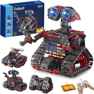 STEM Building Toys 4 in 1 Robot Car Remote APP Control Creative Gifts 6-12 - Image 1 of 4
