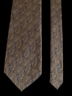 Taco de golfe Nicklaus gravata prata seda feito à mão exclusivo 58”x4” estilo golfista Preppy - Imagem 1 de 2