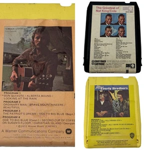 Pop 8-Track Tape Bundle 3 - Everly Brothers, Gordon Lightfoot, Nat King Cole - Picture 1 of 13
