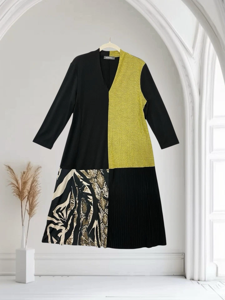 Vestido túnica Alembika para mujer talla 2 EE. UU. 8 bloques de colores Lagenlook otoño boho chic Foto 1 de 4