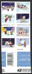 US 5030d PEANUTS XMAS IMPERFORATE GUTTER BKLT OF 20 FROM PRESS SHEET MNH VF-XF - Picture 1 of 2