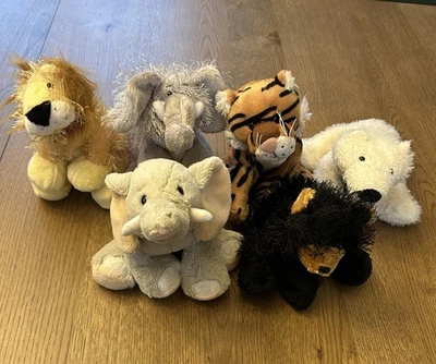 Ganz Webkinz Lot Of 6 Animal Plushes No Codes Lion Tiger Bear Elephant - Image 1 of 4