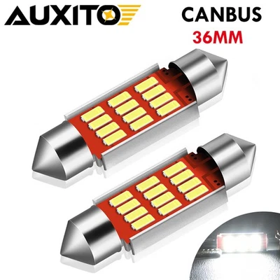 AUXITO 2X Festón 36mm 3W 12SMD 4014 LED Coche Placa Lectura Lámpara Blanca Foto 1 de 4