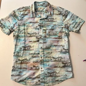 Marine Layer Men’s Small Colby Short Sleeve Button Up Shirt Hawaiian Tropical - Picture 1 of 8