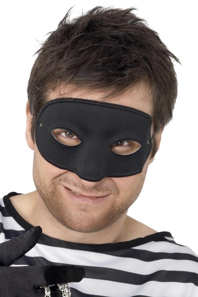 Smiffys Burglar Eyemask, Black - Image 1 of 2