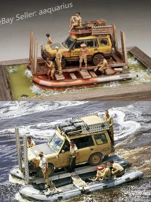 1/64 Scale Camel Trophy Land Rover Discovery Water Crossing Scene Custom Built - Image 1 of 4