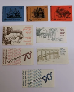 Lot Of 8 Great Britain 4/6, 5/, 6/, 13p, 70p, 90p, Stamp Booklets 1970-1984 - Picture 1 of 2