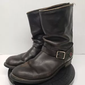 Vintage Harley Davidson schwarz Leder Motorrad Schnalle Engineer Stiefel 10,5 - Bild 1 von 18