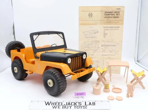 Camping Set W/Vehicle #4560 Johnny West 1960's Marx Action Figure Vehicle Cover