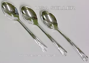 48 Plastic Silver SPOONS / Disposable Cutlery Look of Silverware - Picture 1 of 1