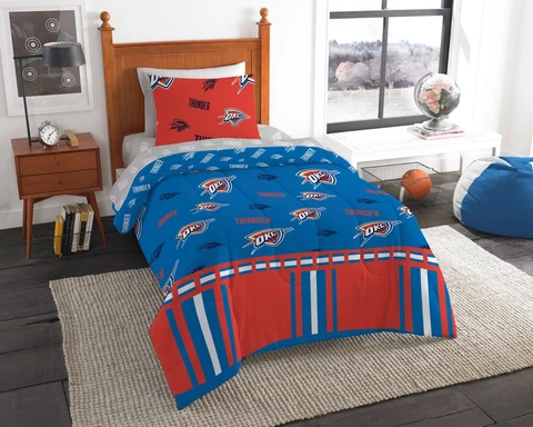 Oklahoma City Thunder Twin Bed in a Bag (Rotary) OFFICIAL NBA Cover