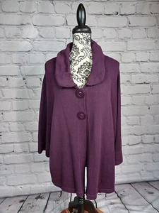Sydney Easton snap front long sleeve plus size 2x stretch knit sweater b3 - Picture 1 of 9